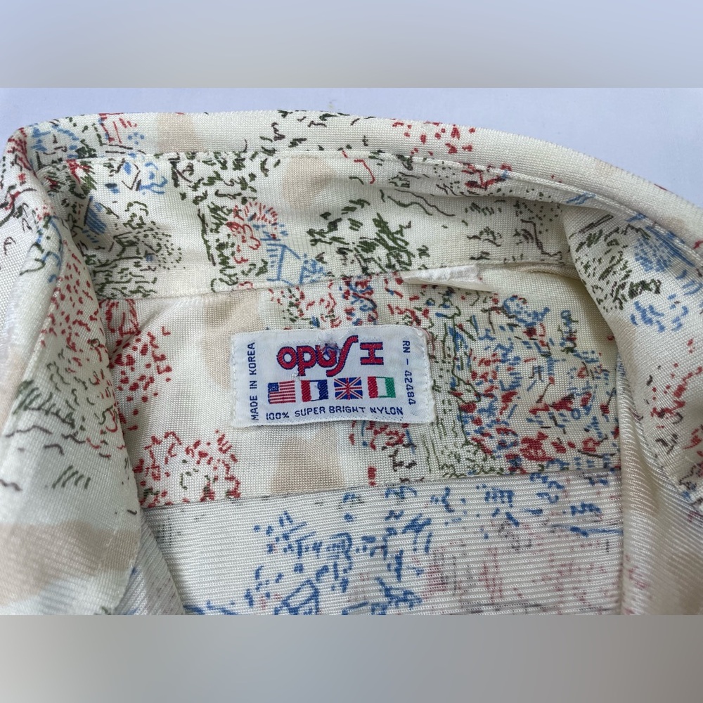 Men's Cream Patterned Shirt - Picture 5 of 13